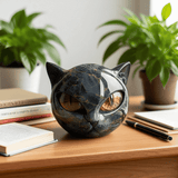 NyxCharm | Mystical Black Cat Head Sculpture