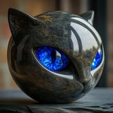 NyxCharm | Mystical Black Cat Head Sculpture