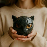 NyxCharm | Mystical Black Cat Head Sculpture